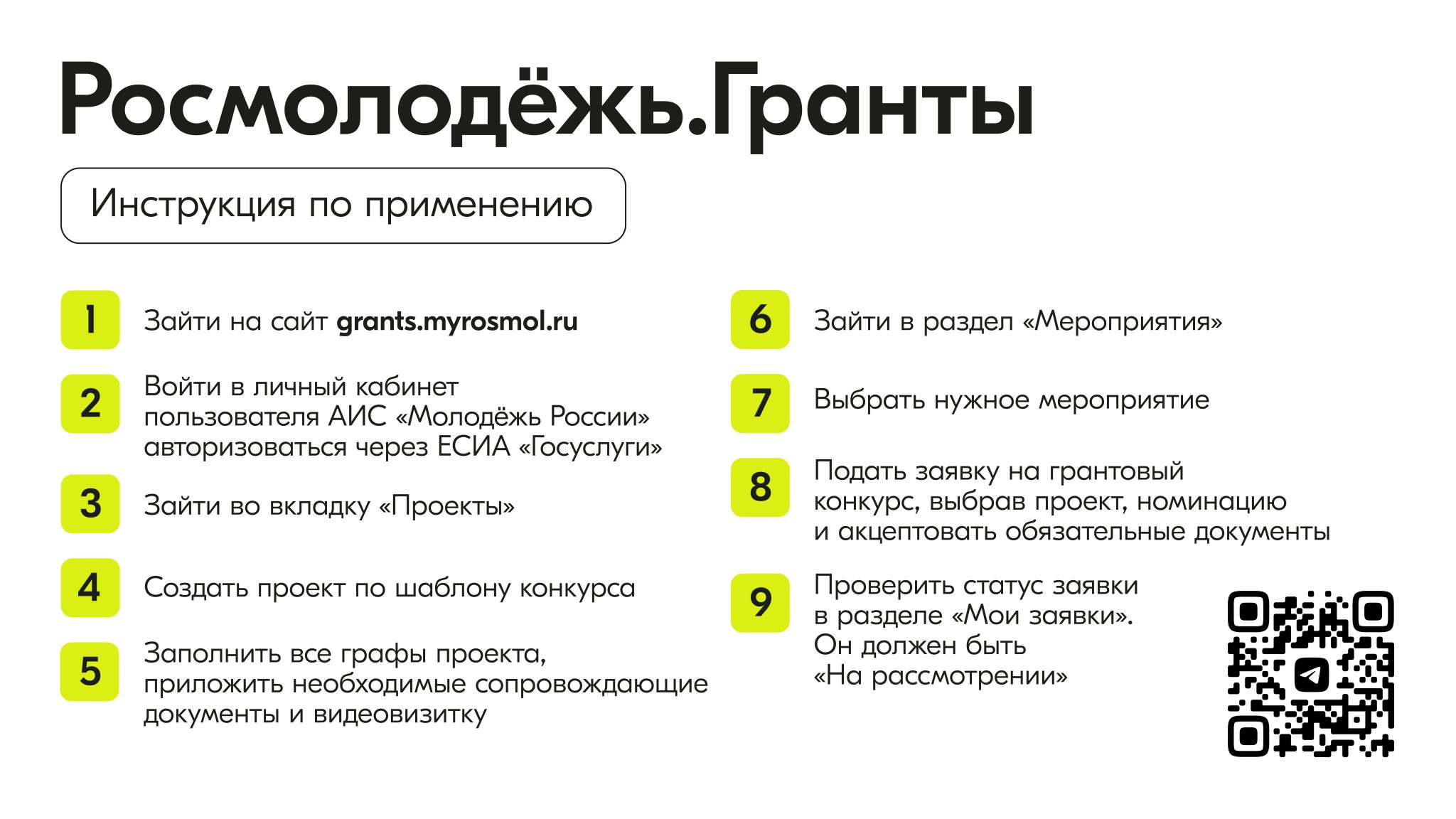 Проекты росмолодежи примеры